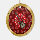 Elec Guitar ~ Silver ~ Red ~ Kerstmis ~ Keramisch Ornament (Links)