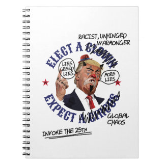 Elect a Clown Expect a Circus: Defaced Anti-Trump Notitieboek