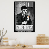 Elect Gomez Addams ziet zijn rook Poster (Keuken)