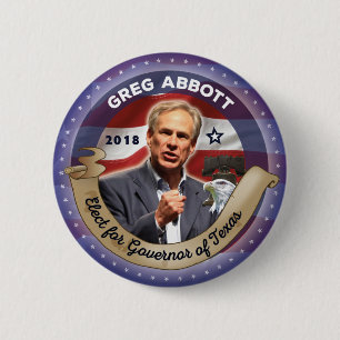 Elect Greg Abbott voor Gouverneur van Texas Ronde Button 5,7 Cm