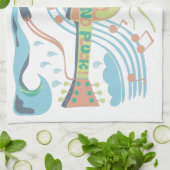 Electic gitaar stum strand leven theedoek (Gevouwen)