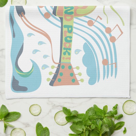 Electic gitaar stum strand leven theedoek (Gevouwen)