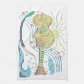 Electic gitaar stum strand leven theedoek (Verticaal)