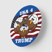 ELECTIEKLOCK "USA 4 TRUMP" CARTOON ELECTION RONDE KLOK (Hoek)