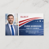 Election Campaign Photo QR Code Visitekaartje (Voorkant)