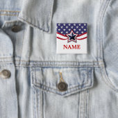 Election Campaign Pin Template Stars Stripes Vierkante Button 5,1 Cm (In situ)