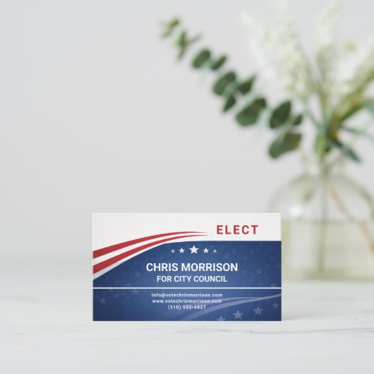 Election Campaign Professional Visitekaartje (Staand voorkant)