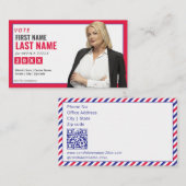 Election Campaign Red Republican Party Candidate Visitekaartje (Voorkant / Achterkant)