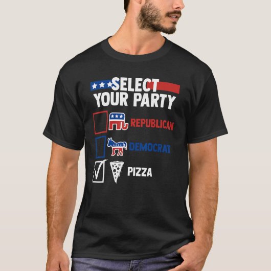 Election Humor Select Your Party Republican Democr T-shirt (Voorkant)