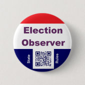 Election Observer, with state rules Ronde Button 5,7 Cm (Voorkant)