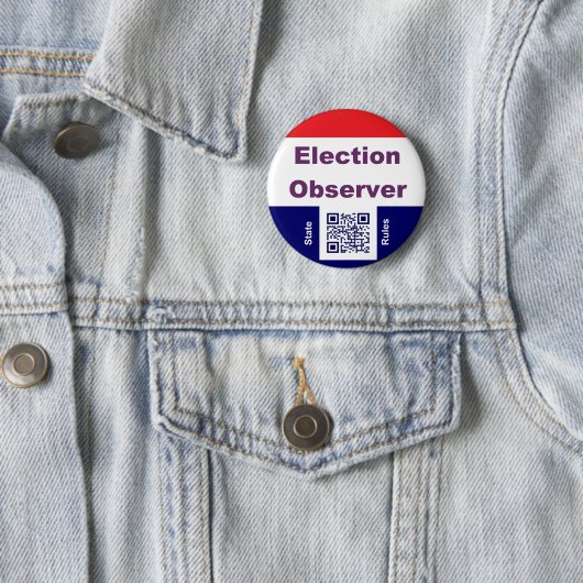 Election Observer, with state rules Ronde Button 5,7 Cm (In situ)