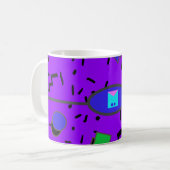 Electric 80s Memphis Abstracte Stijl Retro Naadloo Koffiemok (Voorkant links)