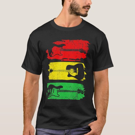 Electric Acoustic Bass Guitar Black History Month  T-shirt (Voorkant)