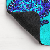 Electric Aqua Blue Indian Paisley Muismat (Hoek)