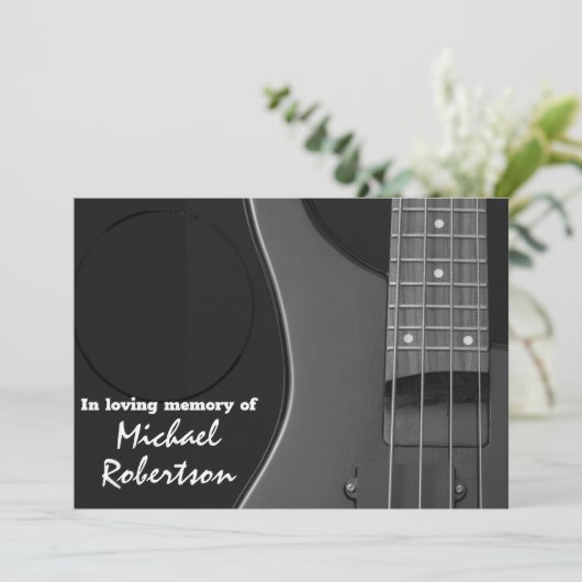 Electric Bass Guitar Memorial Kaart (Staand voorkant)