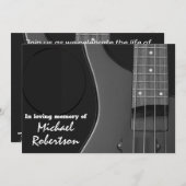 Electric Bass Guitar Memorial Kaart (Voorkant / Achterkant)