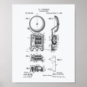 Electric Bell 1893 Patent Art - Witboek Poster (Voorkant)