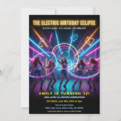 Electric Birthday Neon Glow Party Kaart (Voorkant)