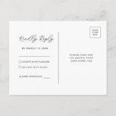 Electric Black en Pink Neon Glow Light RSVP Briefkaart (Achterkant)