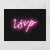 Electric Black en Pink Neon Glow Light RSVP Briefkaart (Voorkant)