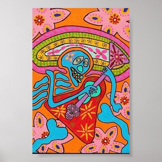 Electric Blood Rock Guitar Poster (Voorkant)