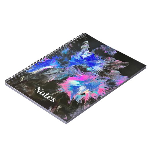 Electric Bloom Abstract Spiral-bound Notebook Notitieboek (Linkerzijde)