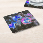 Electric Bloom Coaster Set - Abstract Kartonnen Onderzetters (Schuin)