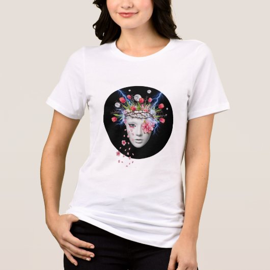 Electric Bloom Goddess T-shirt ⚡🌸 (Voorkant)