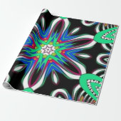 Electric Bloom Mandala Cadeaupapier (Uitgerold)