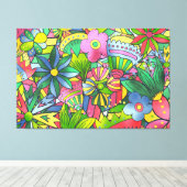 Electric Bloomscape Canvas Afdruk (Insitu (Houten vloer))