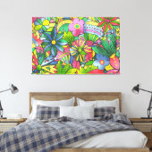 Electric Bloomscape Canvas Afdruk (Insitu (Slaapkamer))
