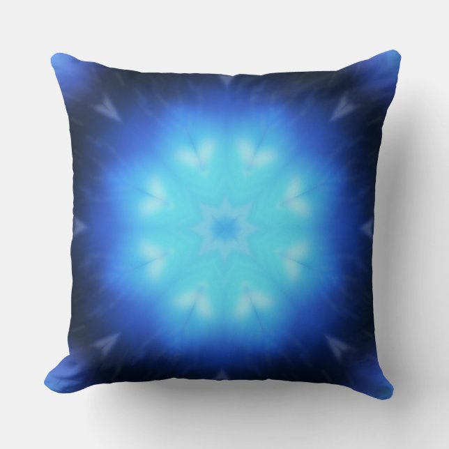 Electric Blue Abstract Kussen (Voorkant)