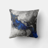 Electric Blue, Black and Grey Marble print Kussen (Achterkant)