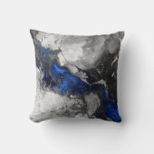 Electric Blue, Black and Grey Marble print Kussen (Voorkant)