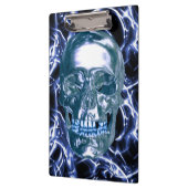 Electric Blue Chrome Skull Cliboard Klembord (Links)