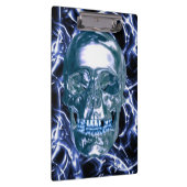 Electric Blue Chrome Skull Cliboard Klembord (Rechts)