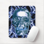 Electric Blue Chrome Skull-Muismat Muismat (Met muis)