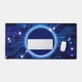 Electric Blue Circuit Board Desk Mat for Tech Fans (Keyboard & Muis)