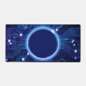 Electric Blue Circuit Board Desk Mat for Tech Fans (Voorkant)