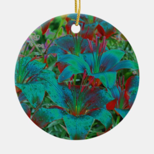 Electric Blue Daylilies Flower Ornament (Voorkant)