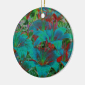 Electric Blue Daylilies Flower Ornament (Links)