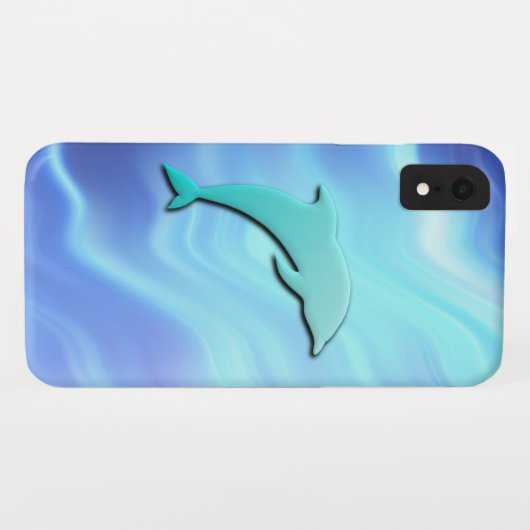 Electric Blue Dolphin Case-Mate iPhone Case (Achterkant (horizontaal))
