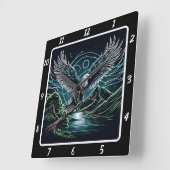 Electric Blue Eagle uurwerk Vierkante Klok (Hoek)