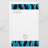 Electric Blue en Black Zebra Pattern Briefpapier (Voorkant / Achterkant)