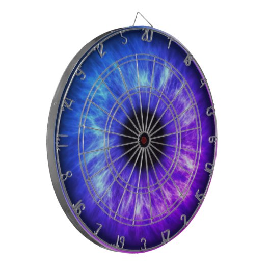 Electric Blue en Paars Eyeball Dart Board Dartbord (Voorkant Links)