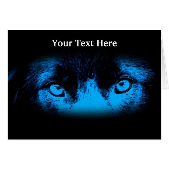 Electric Blue Eyes Animal Art Card (Voorkant Horizontaal)