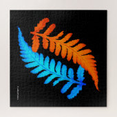 Electric Blue Fiery Oranje Japanse gekleurde strij Legpuzzel (Horizontaal)