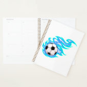 Electric Blue Flaming Soccer Ball Sports Planner (Display)