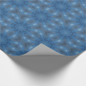 Electric Blue Flower Kaleidoscope Pattern Cadeaupapier (Hoek)