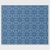 Electric Blue Flower Kaleidoscope Pattern Cadeaupapier (Vlak)